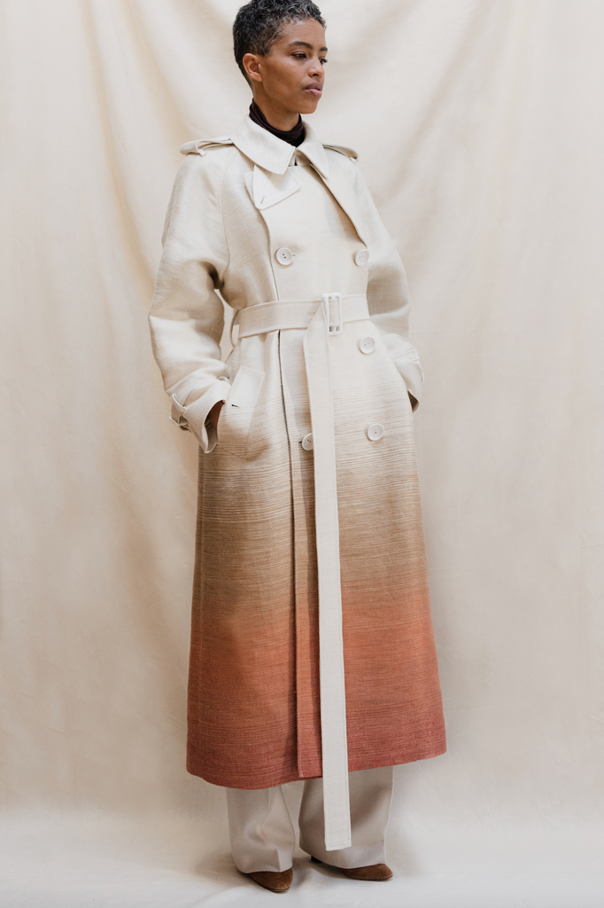 CELLA TRENCH IN CREAM AND CORAL